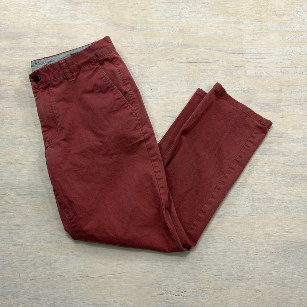 Bonobos Chinos Washed Tailored Fit Stretch Cotton Pants Red Pink Mens 32x28